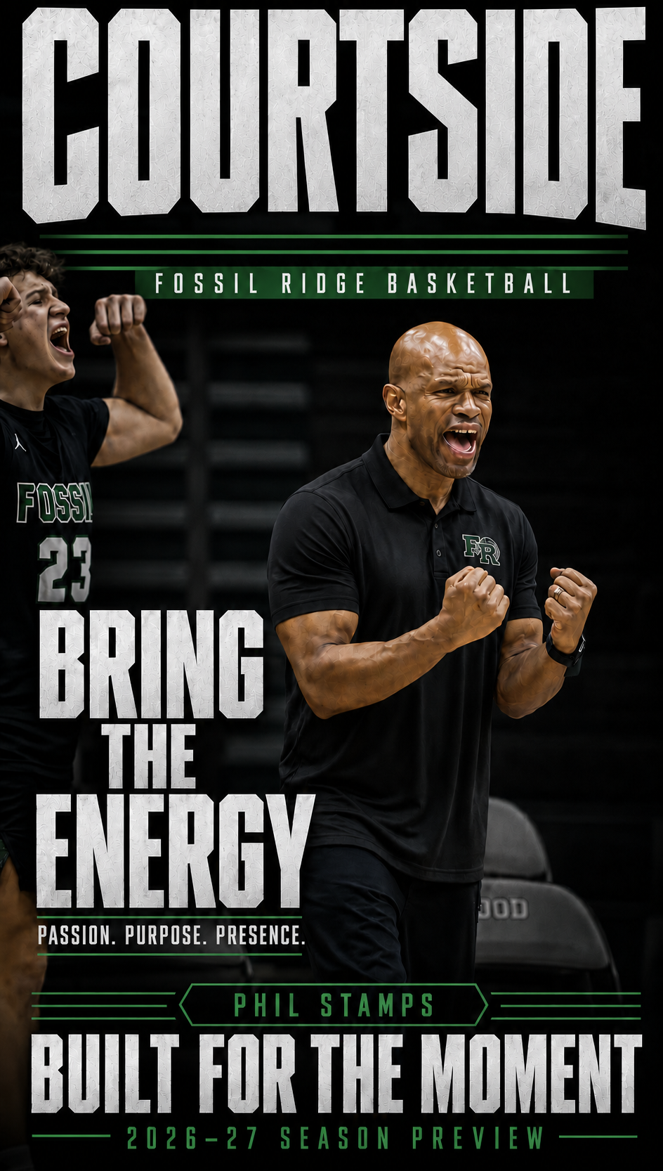 Courtside magazine cover featuring Coach Phil Stamps